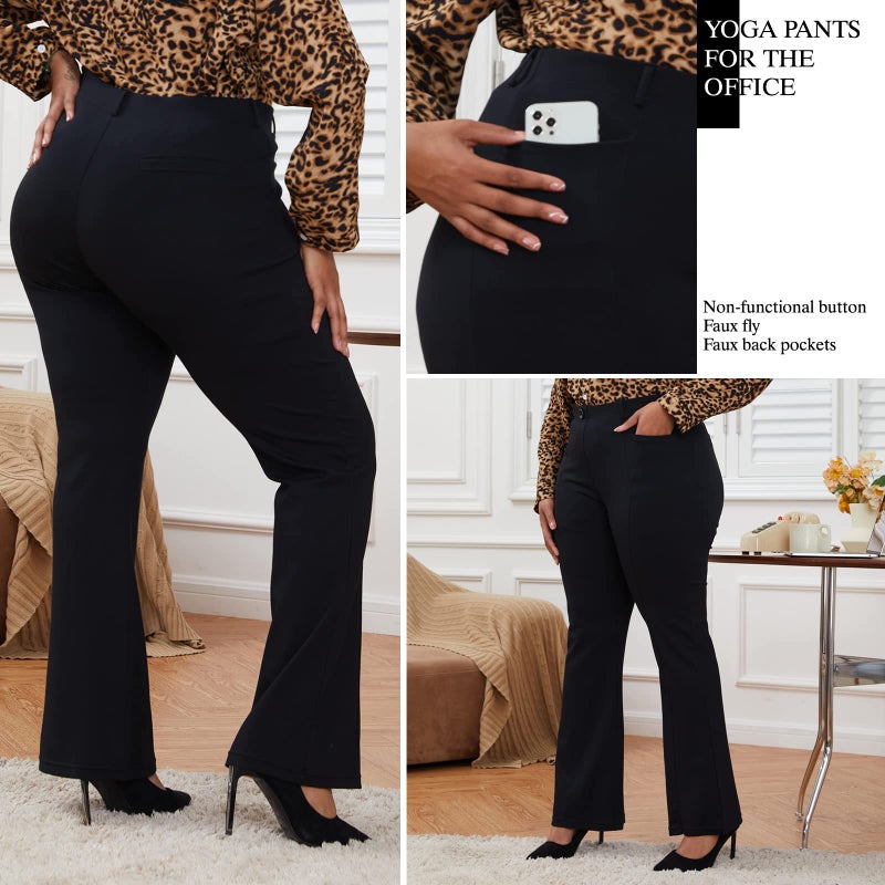 DGD Wrinkle-Free Stretch Dress Pants Plus Size for Women Pull-on Pant Ease into Comfort Office Pant 4XL - Image 2
